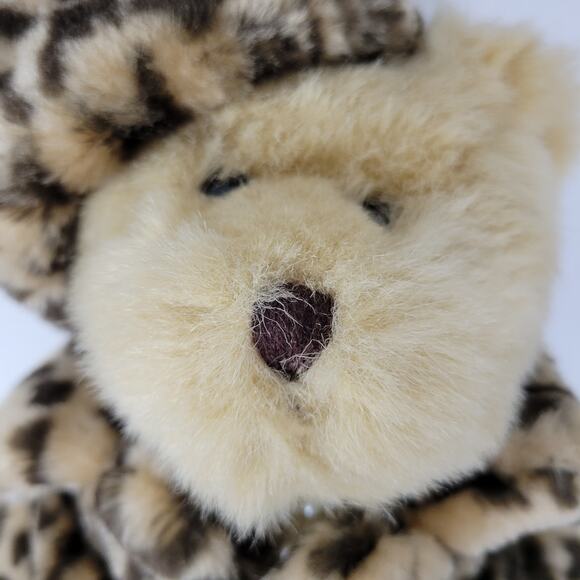 Berkley Designs Kids Stuffed Teddy Bear 13" Pearl Necklace Leapord Fur‎ Coat - Picture 11 of 12